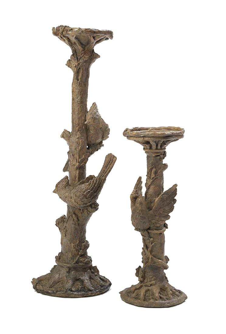 Two Painted Composition Candlesticks (1 of 1)