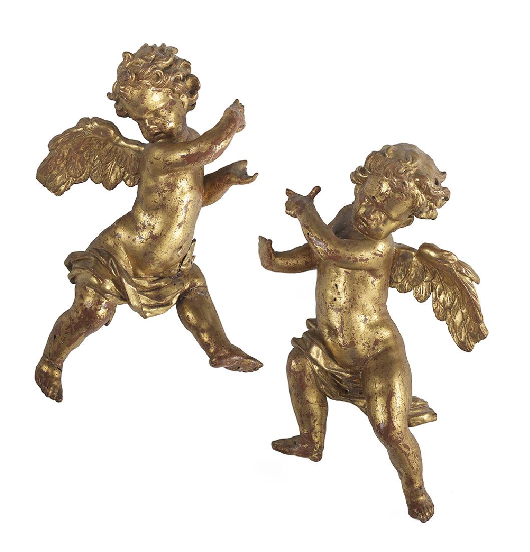 Pair of Carved and Gilded Cherubim (1 of 1)