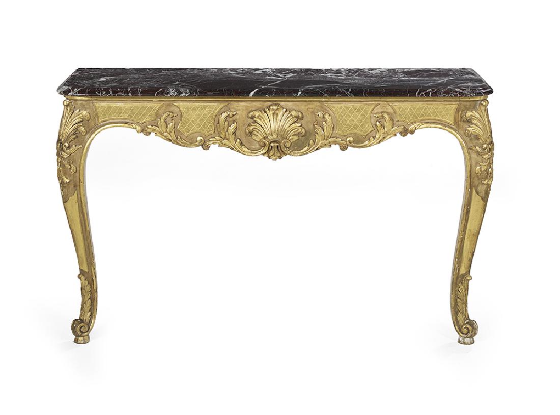 Louis XV-Style Marble-Top Console Table (1 of 1)