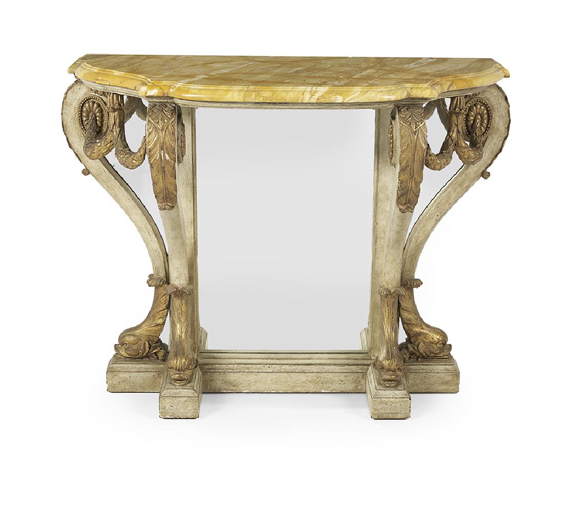 Neoclassical-Style Marble-Top Side Table (1 of 2)