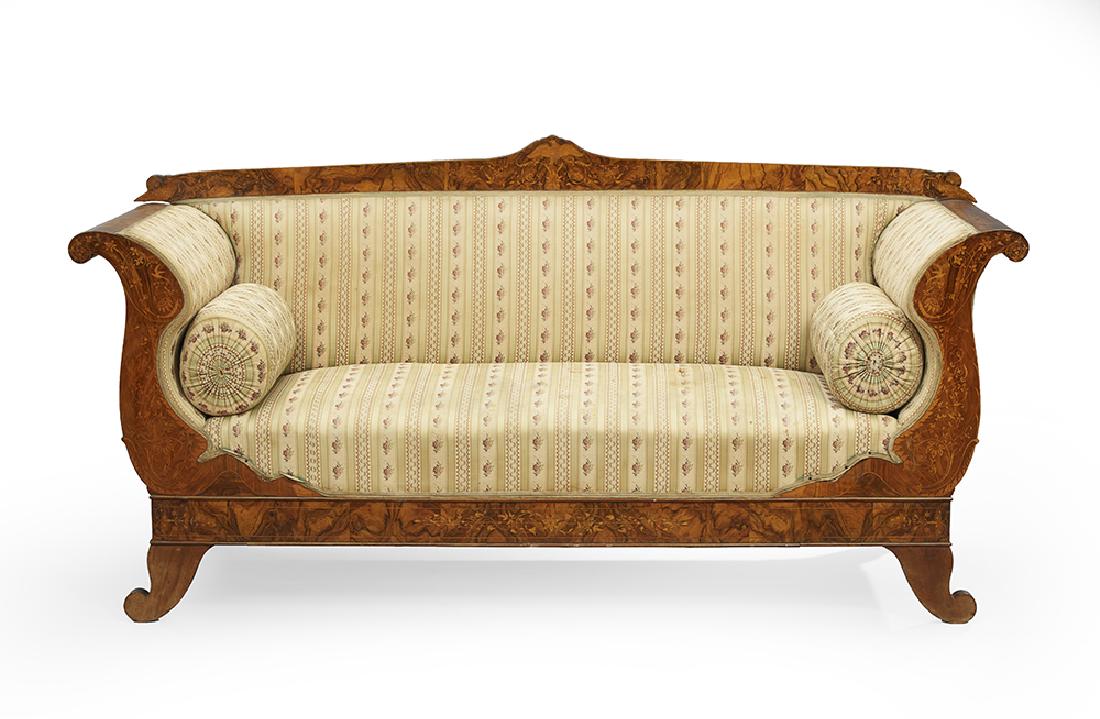 Dutch Walnut and Marquetry Settee (1 of 3)