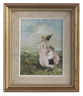 John Strickland Goodall, (British, 1908-1996): John Strickland Goodall (British, 1908-1996) "A Posy For Mother" and "A Good View" pair of watercolors on paper former signed lower right, latter signed lower left. Matted, glazed and framed alike. fo