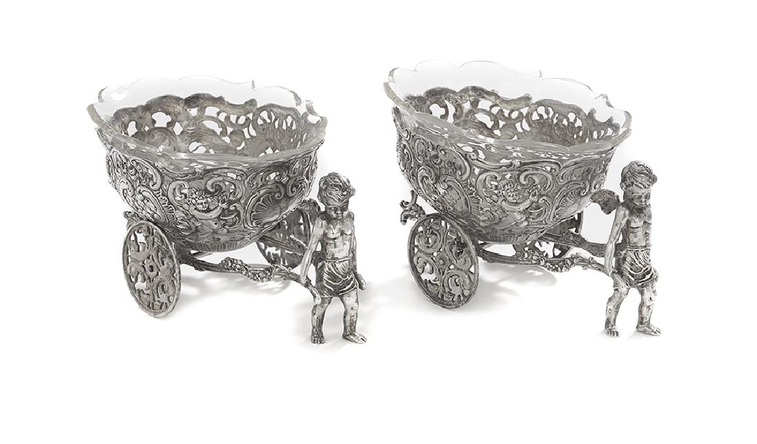 Pair of German Silver Condiment Carriages (1 of 1)