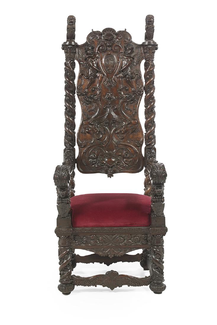 Monumental Mahogany Hall Chair (1 of 3)