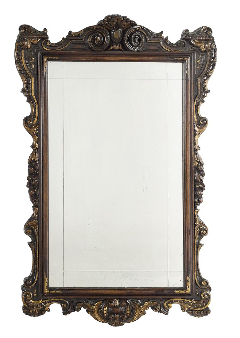 Renaissance-Style Walnut and Parcel-Gilt Mirror (1 of 1)