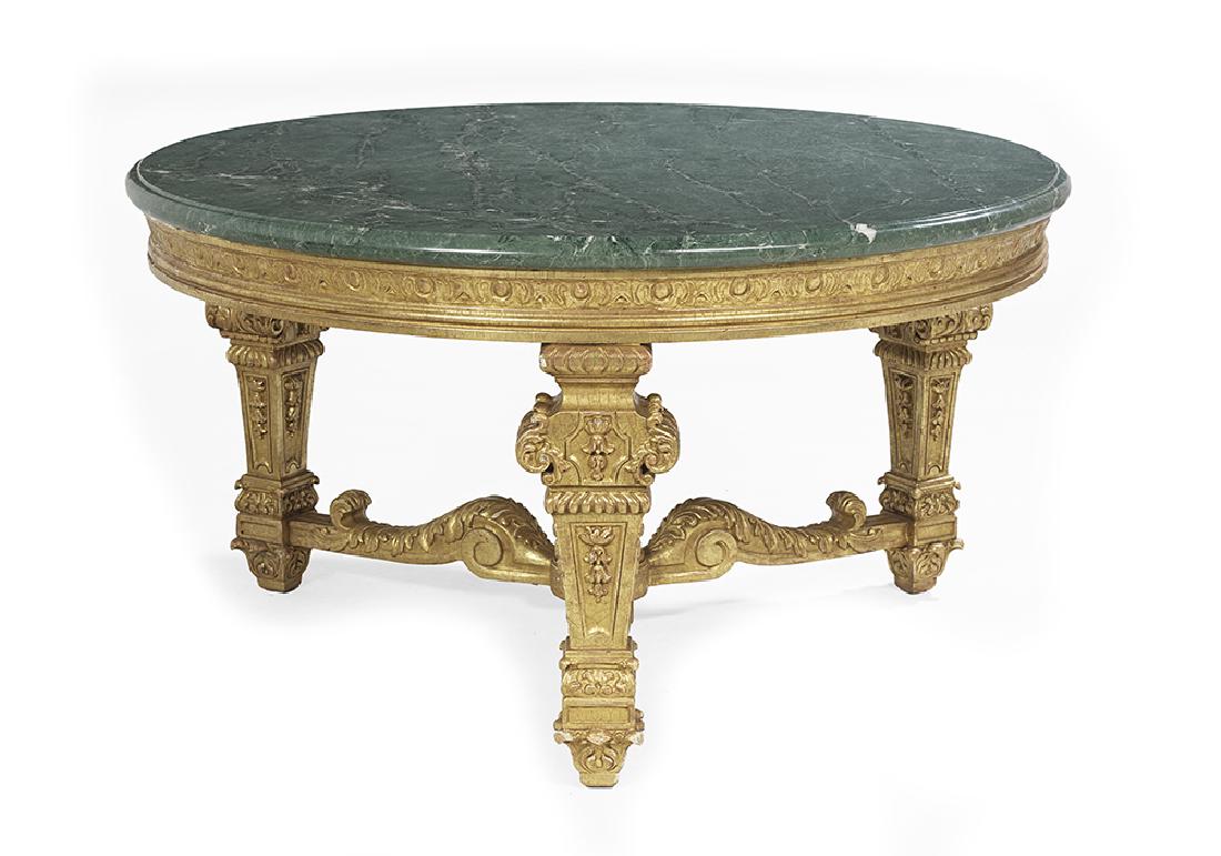 Italian Giltwood and Marble-Top Center Table (1 of 2)
