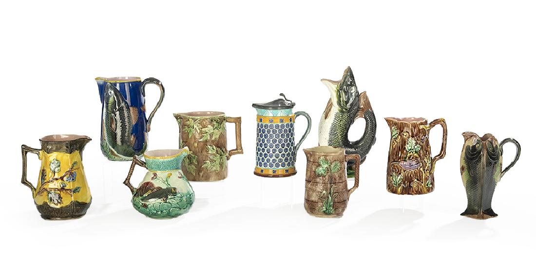 Collection of Nine Majolica Mugs (1 of 1)