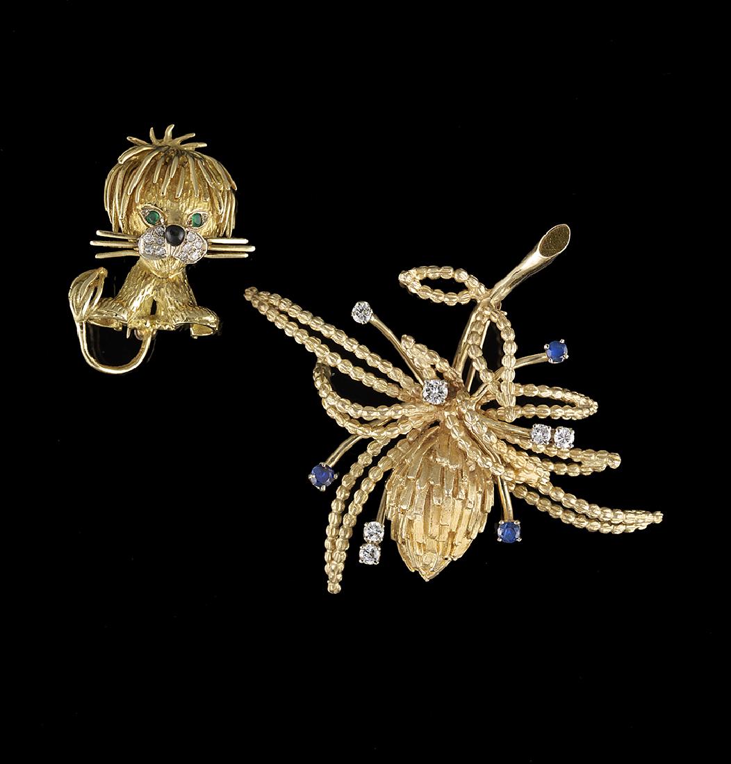 Two Gold and Diamond Brooches (1 of 1)