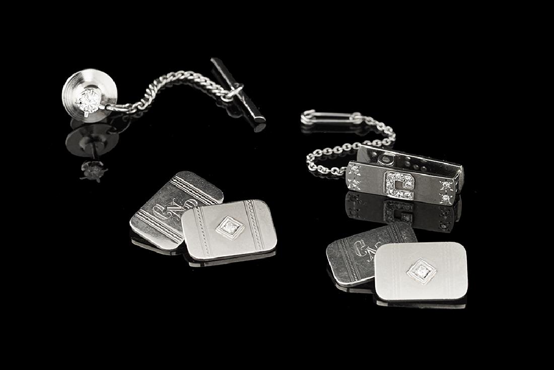 Gentleman's Gold and Diamond Jewelry Suite (1 of 1)