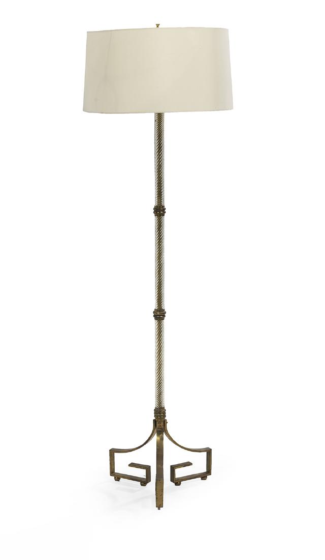 French Crystal and Bronze Floor Lamp (1 of 1)