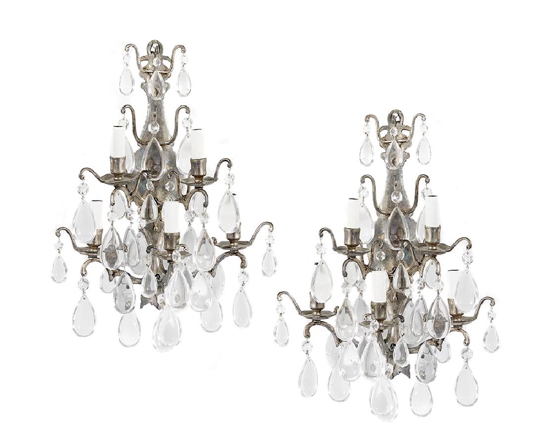 Pair of French Silverplate Sconces (1 of 1)