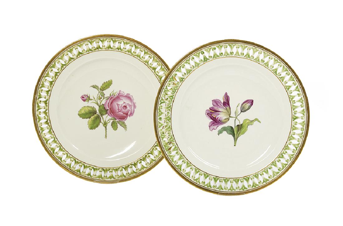 Pair of Meissen Pierced and Hand-Painted Plates (1 of 2)