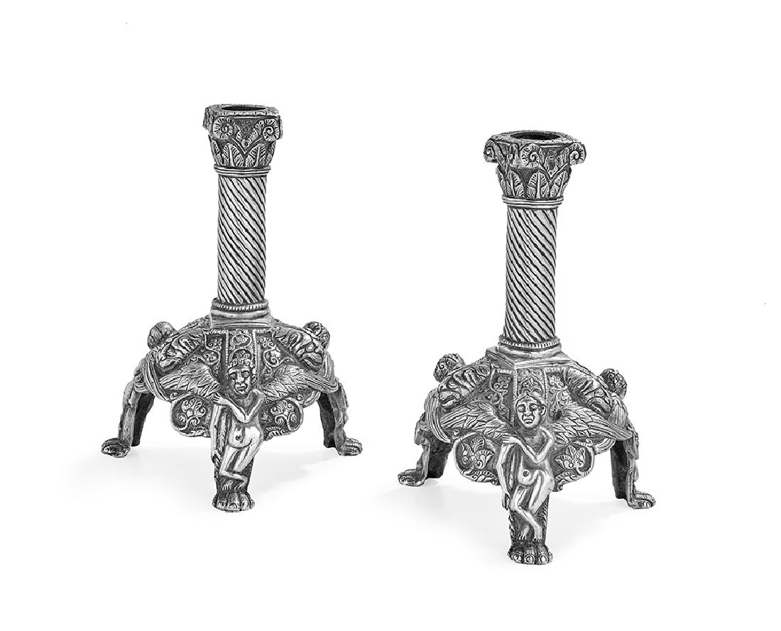 Pair of South Asian Silver Candlesticks (1 of 1)