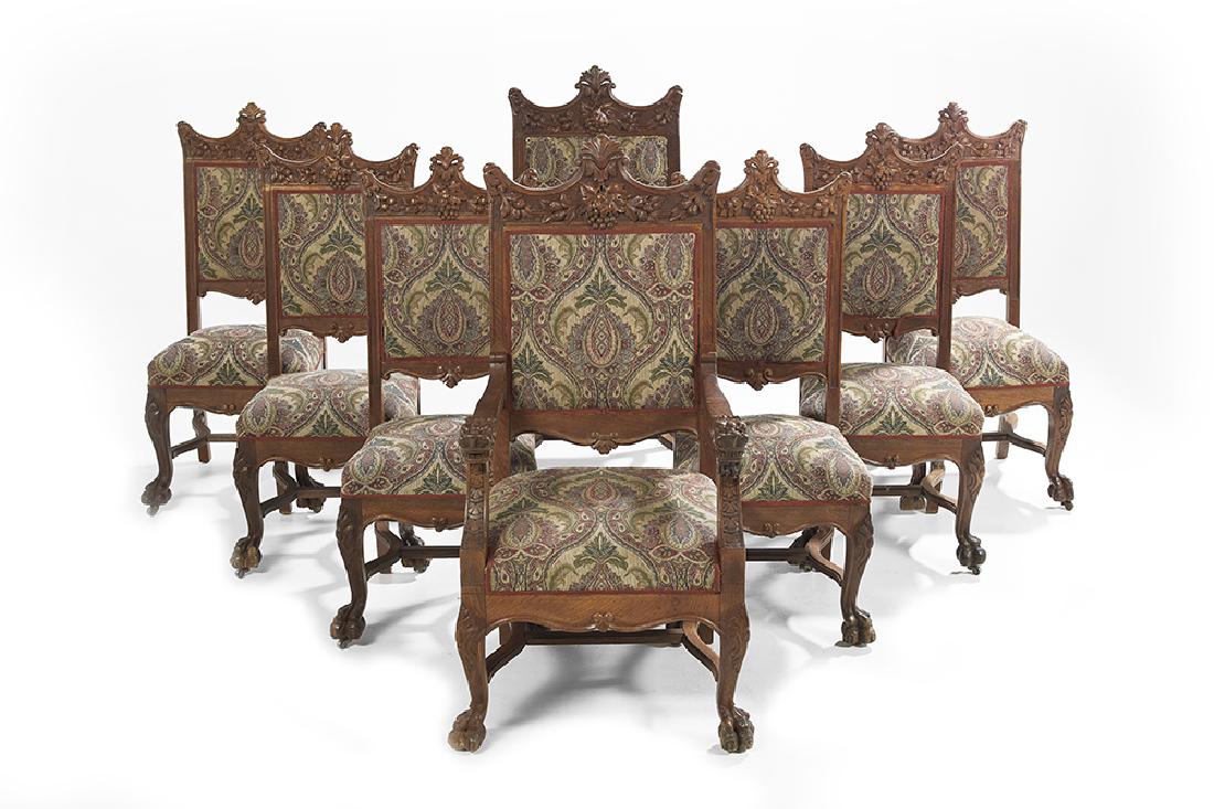 Eight American Late Victorian Oak Dining Chairs (1 of 2)