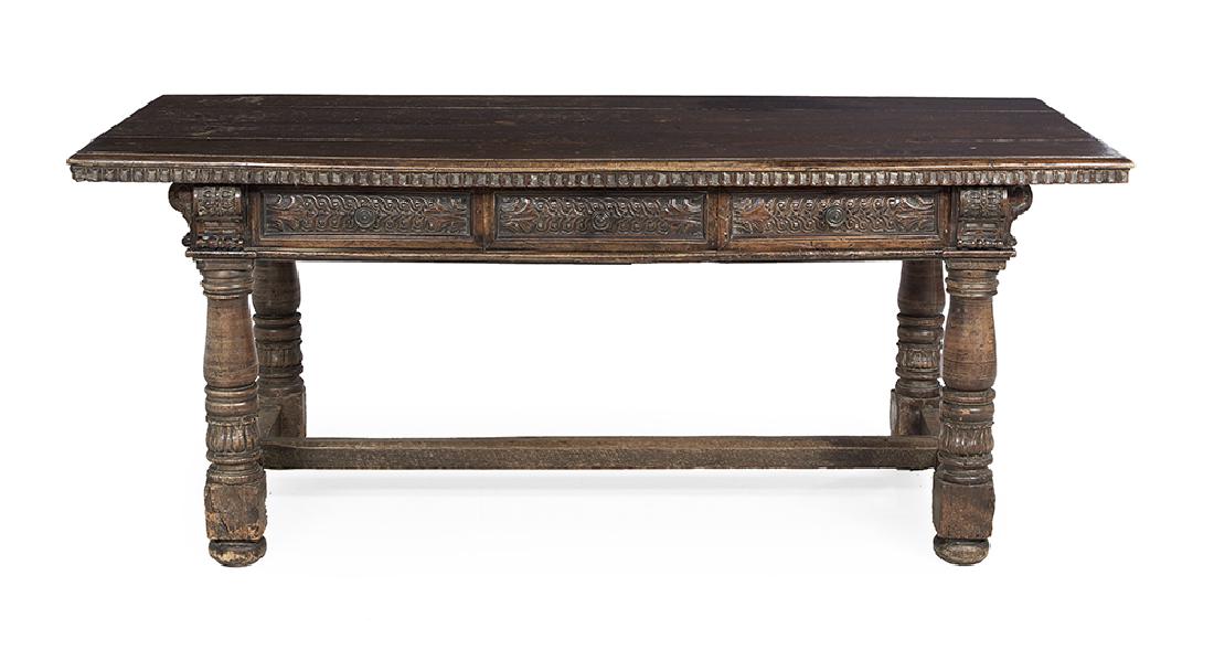 Early Spanish Carved Fruitwood Farmhouse Table (1 of 2)