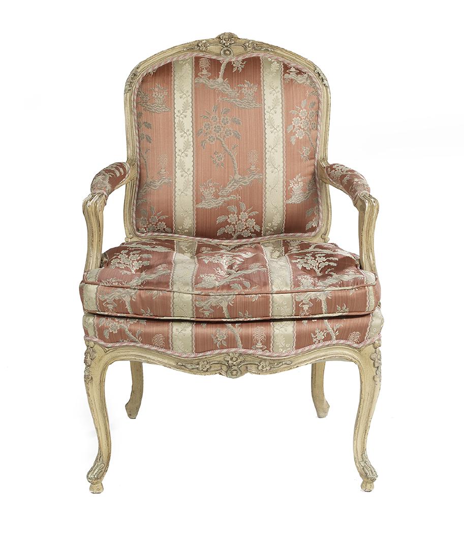 Louis XV-Style Polychrome Fauteuil (1 of 2)