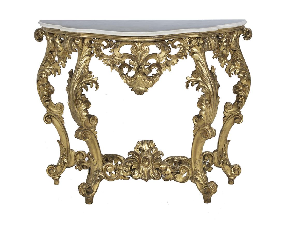 Louis XV-Style Giltwood Console Table (1 of 1)