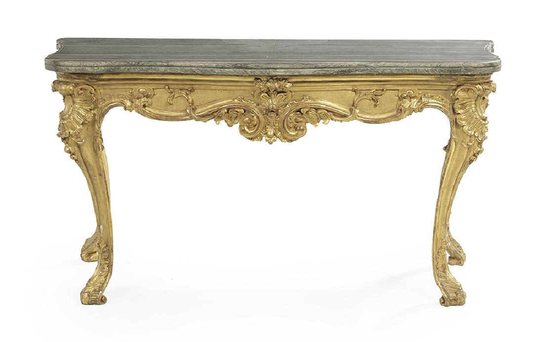 Large Giltwood and Marble-Top Side Table (1 of 2)