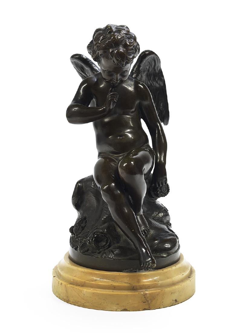 French Patinated Bronze of a Winged Putto (1 of 2)