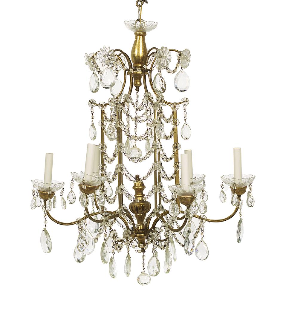 Italian Giltwood and Gilt-Metal Chandelier (1 of 1)