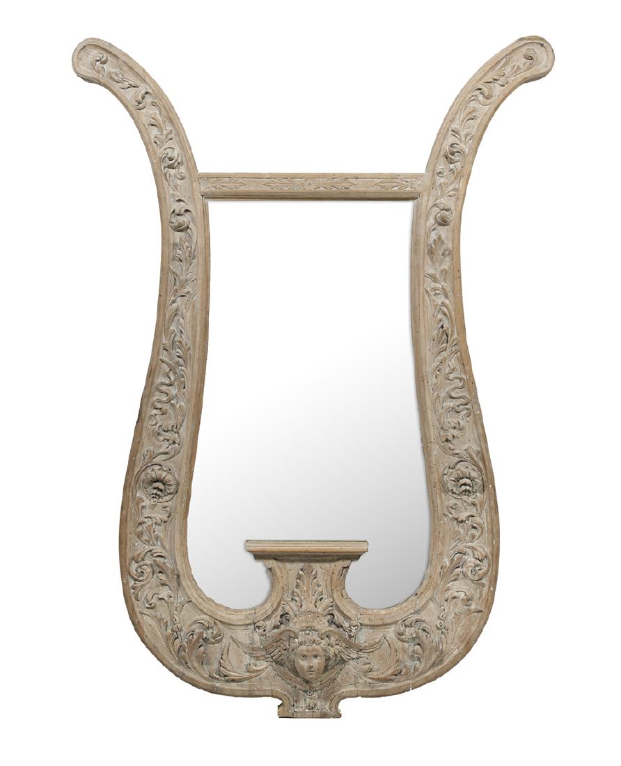 Unusual Continental Lyre-Form Mirror (1 of 1)