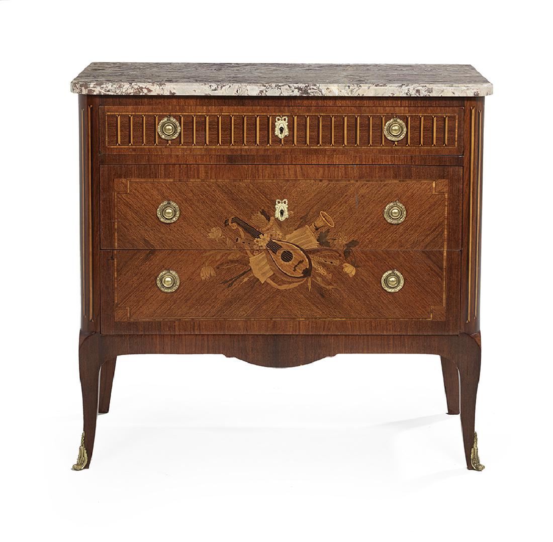 Louis XV/XVI-Style Marble-Top Commode (1 of 2)