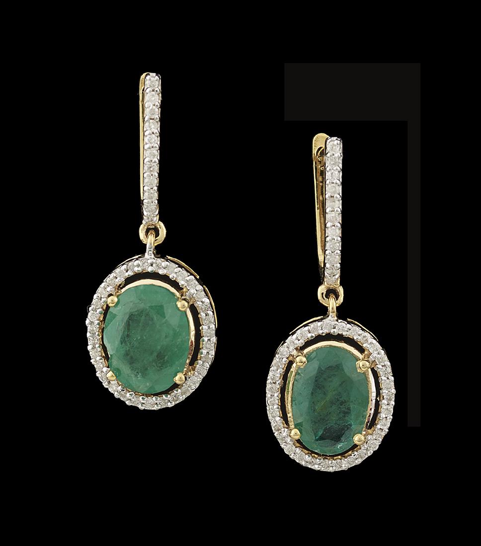 Emerald and Diamond Earrings (1 of 1)