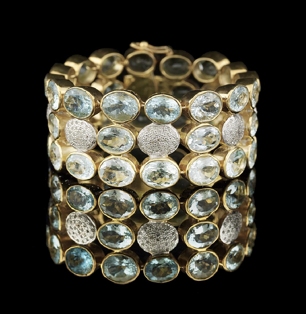Aquamarine and Diamond Bracelet (1 of 2)