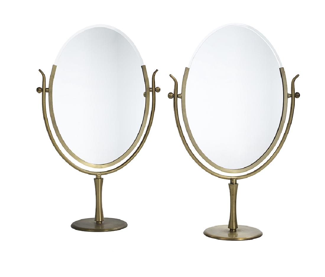 Pair of Mid-Century Modern Brass Dressing Mirrors (1 of 1)