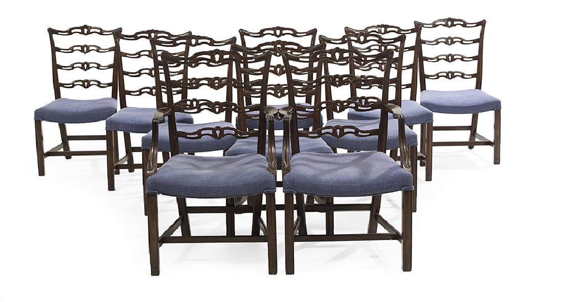 Ten George III-Style Mahogany Dining Chairs (1 of 2)