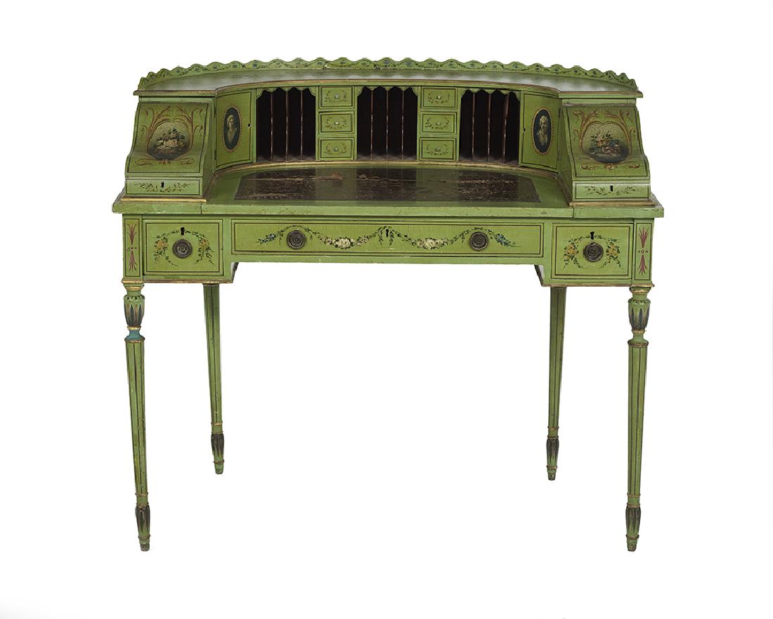 Edwardian Polychrome Carlton House Desk (1 of 2)