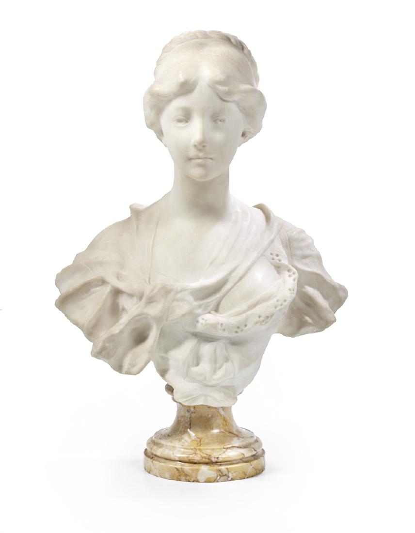 Italian Carved Marble Bust of an Elegant Lady (1 of 2)