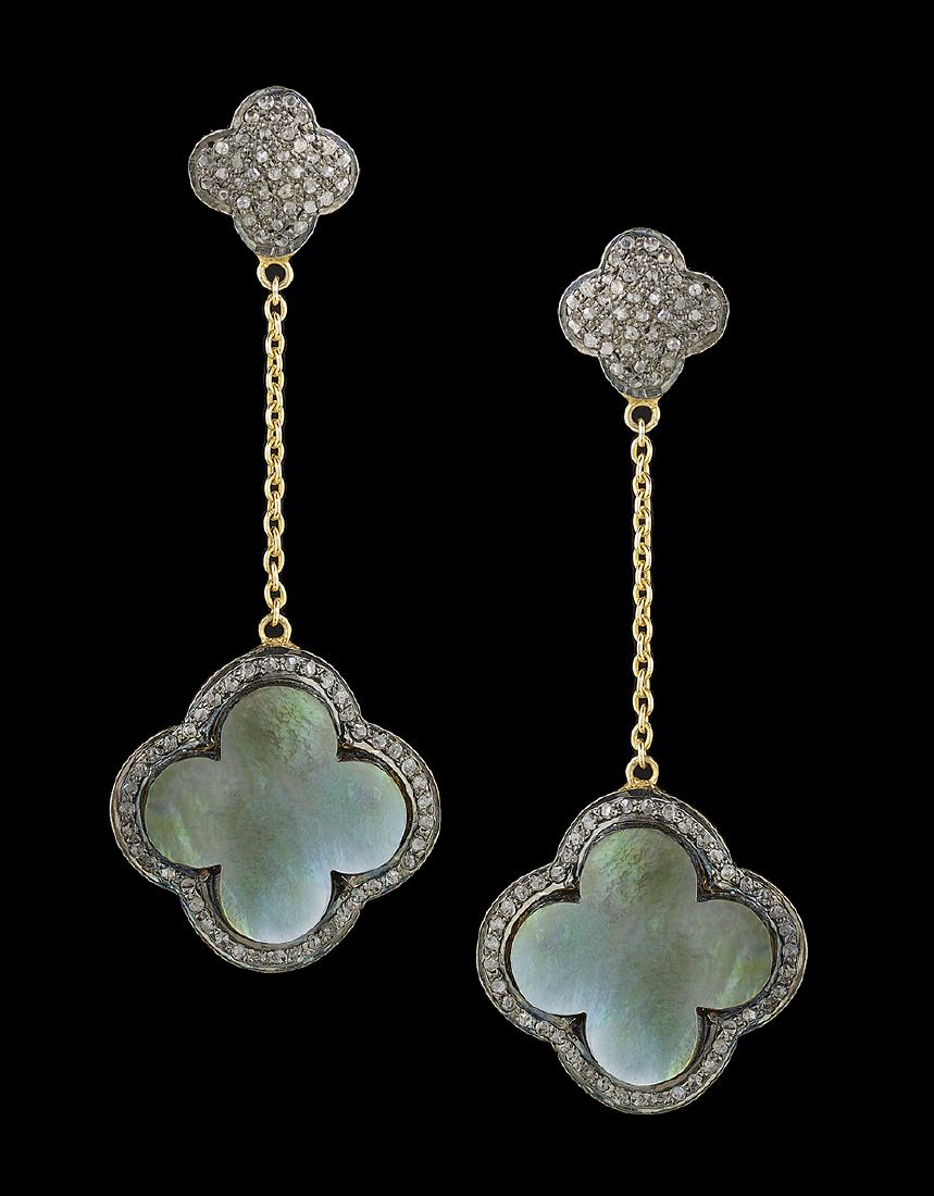 Diamond and Mother-of-Pearl Earrings (1 of 1)