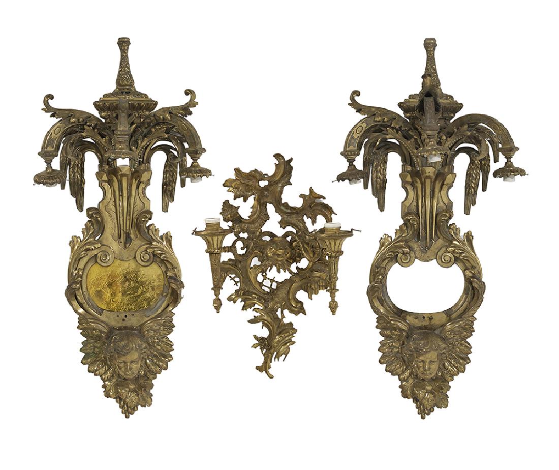 Set of Three French Bronze Sconces (1 of 2)