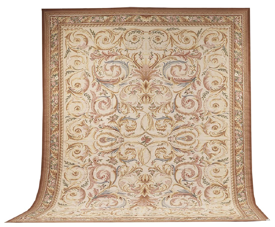 Louis XV-Style Needlepoint Carpet: Louis XV-Style Needlepoint Carpet 14' x 19' 4"