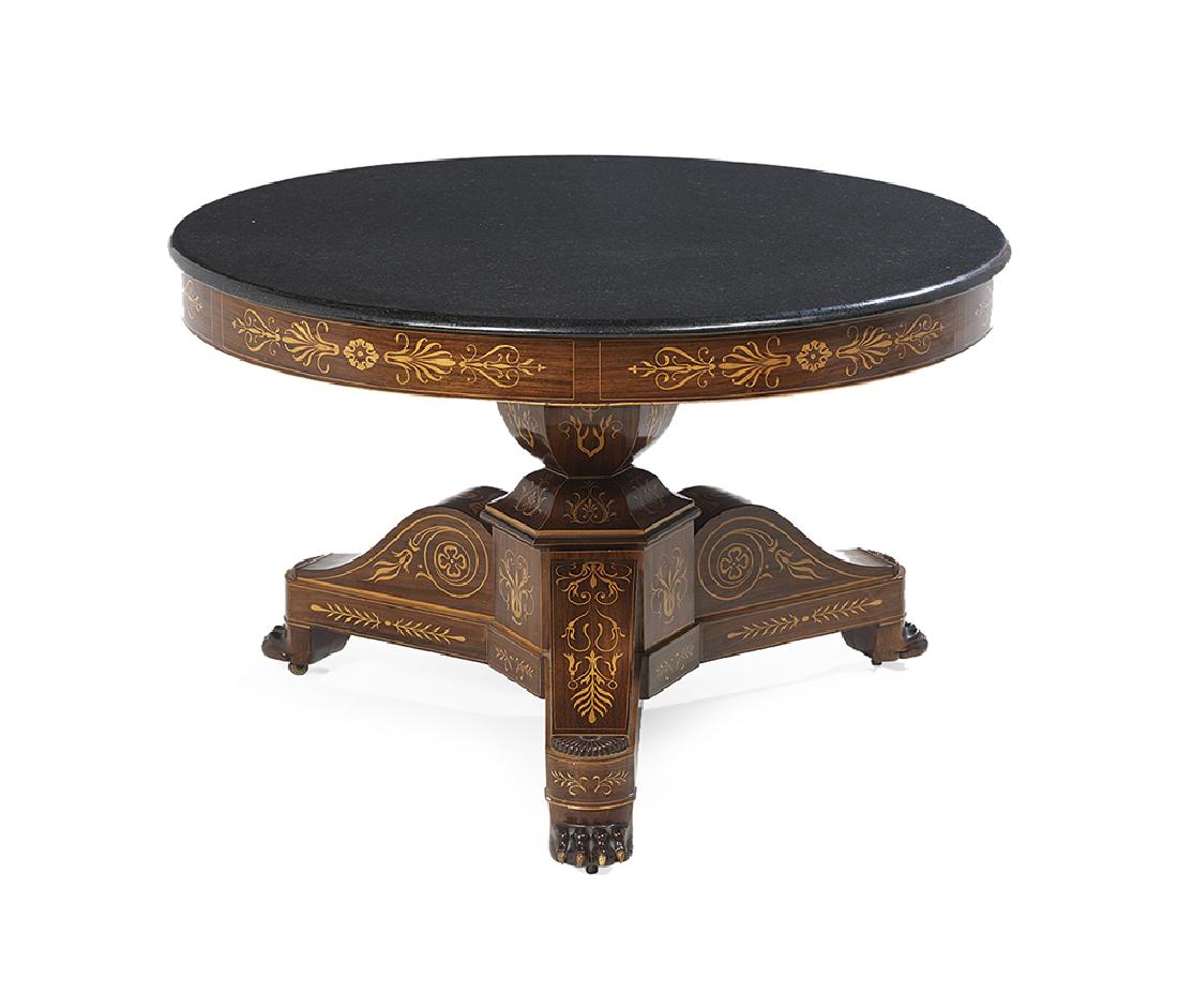 Louis-Philippe Granite-Top Center Table (1 of 2)