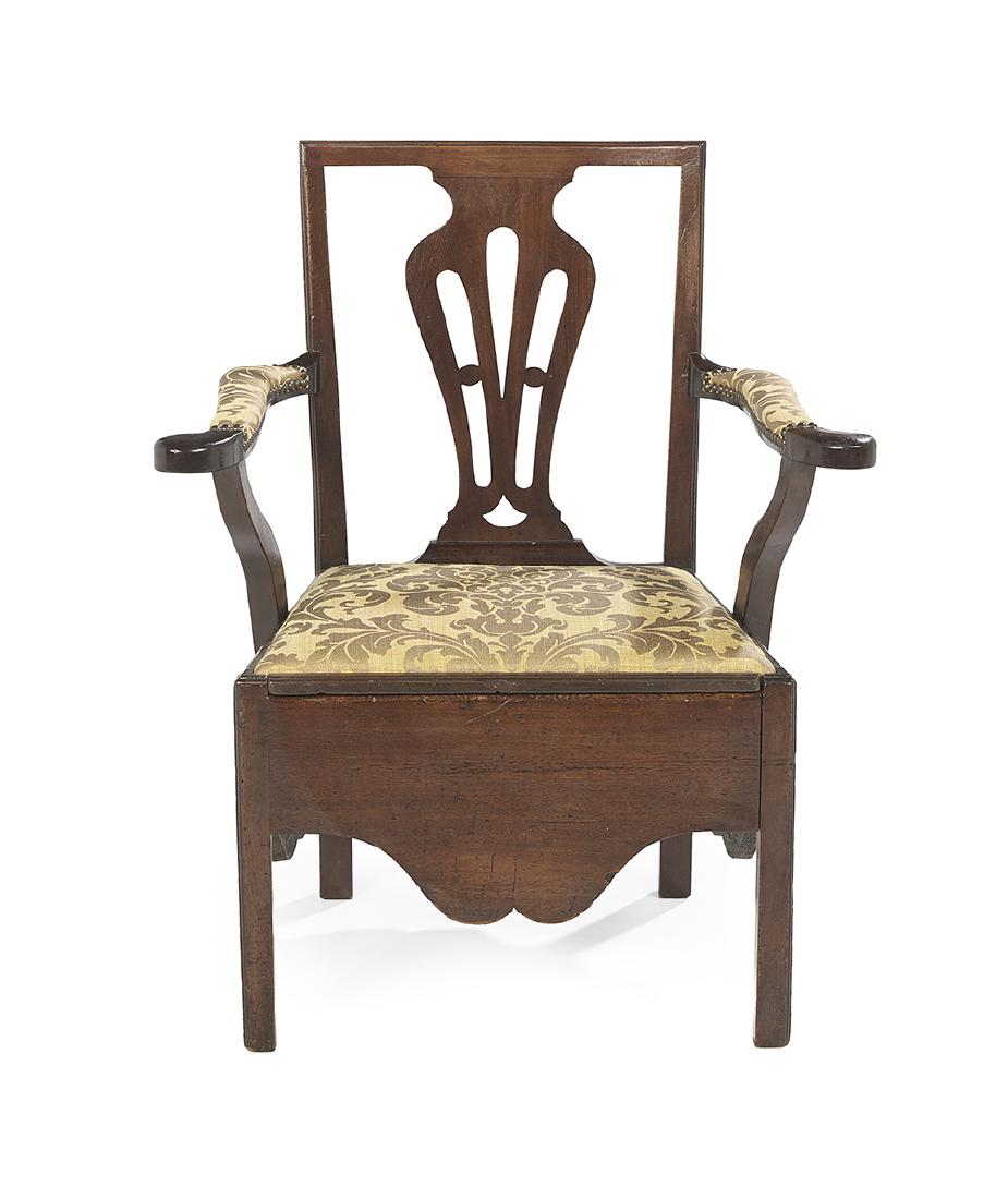 George III Mahogany Commode Chair (1 of 2)