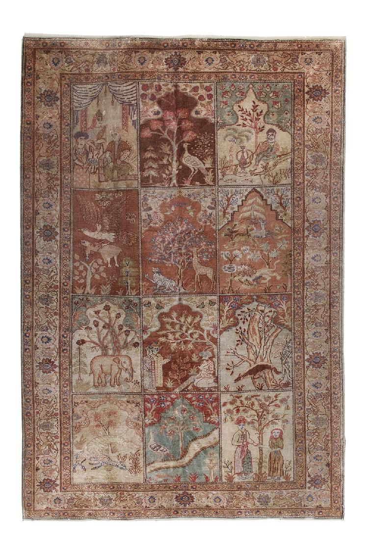 Silk Tabriz Pictorial Carpet (1 of 1)