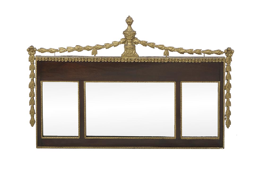 Colonial Revival Three-Part Overmantel Mirror (1 of 1)