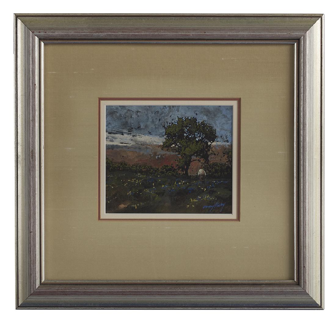 Donny Finley, (American/Alabama, b. 1951): Donny Finley (American/Alabama, b. 1951) "Sunset" pastel on paper signed lower right. Matted, glazed and framed. sight 5-3/4" x 6-1/2"