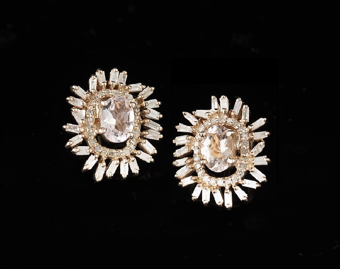 Morganite and Diamond Earrings (1 of 1)