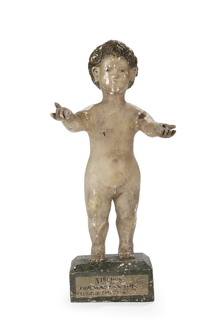 Carved and Painted "Salvator Mundi" (1 of 2)