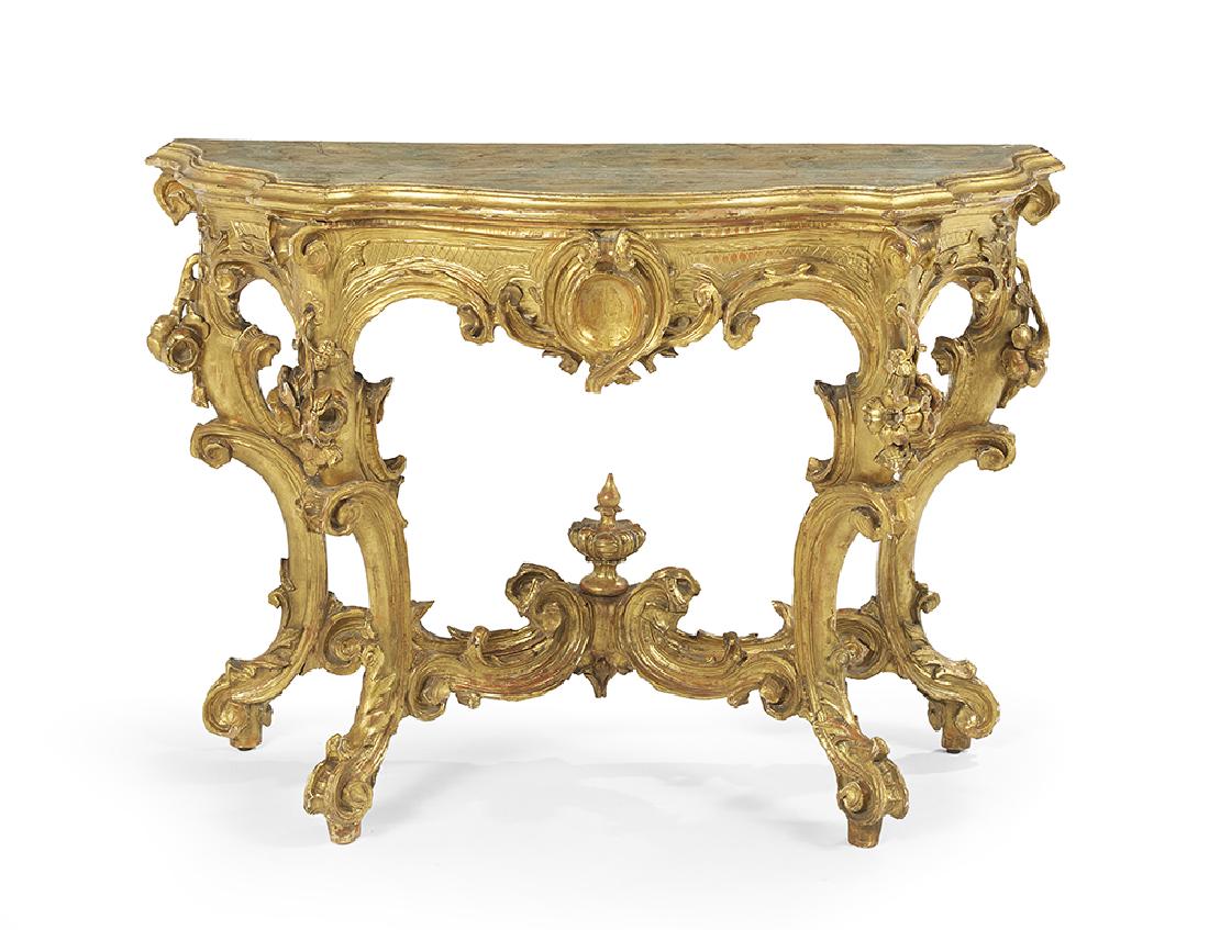 Italian Rococo Faux Marbre Side Table (1 of 1)