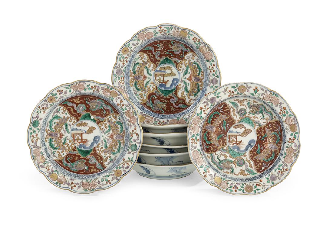Group of Ten Japanese Imari Porcelain Dishes (1 of 1)