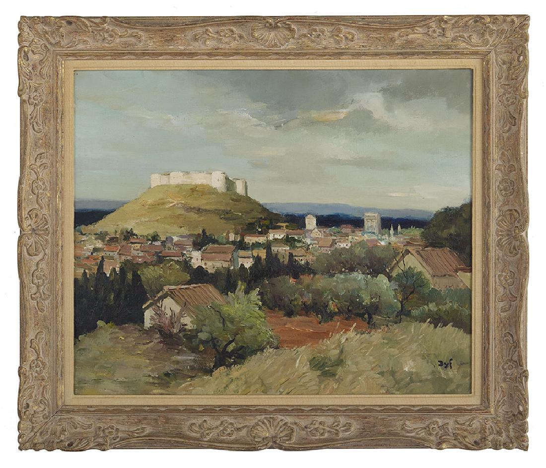 Marcel Dyf, (French, 1899-1985): Marcel Dyf (French, 1899-1985) "Villeneuve-les-Avignon" oil on canvas signed lower right "Dyf". Framed. 22-7/8" x 28-1/2", framed 30-5/8" x 35-1/2"