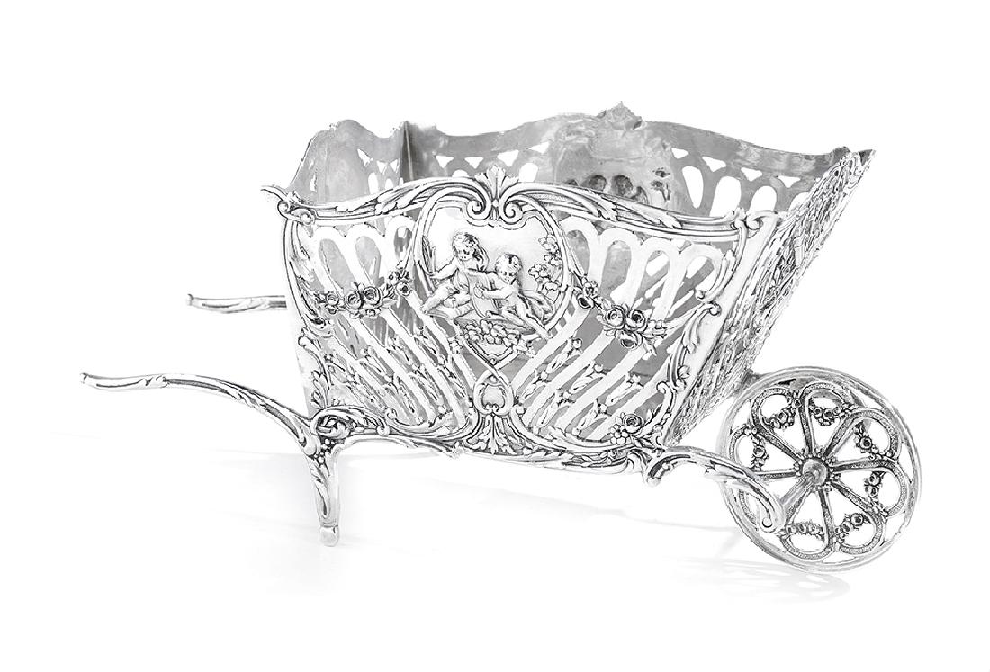 German Silver Wheelbarrow Table Ornament (1 of 1)