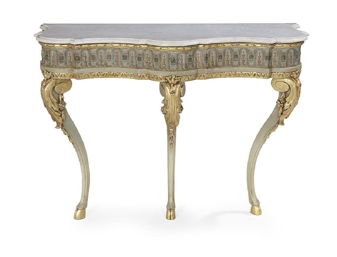 Italian Neoclassical Marble-Top Console Table (1 of 3)