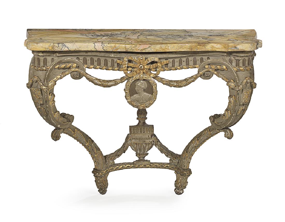 Louis XVI-Style Marble-Top Console Table (1 of 2)