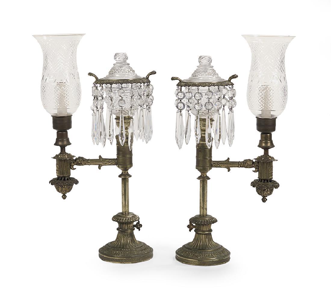 Pair of Rare Labeled Argand Lamps (1 of 1)