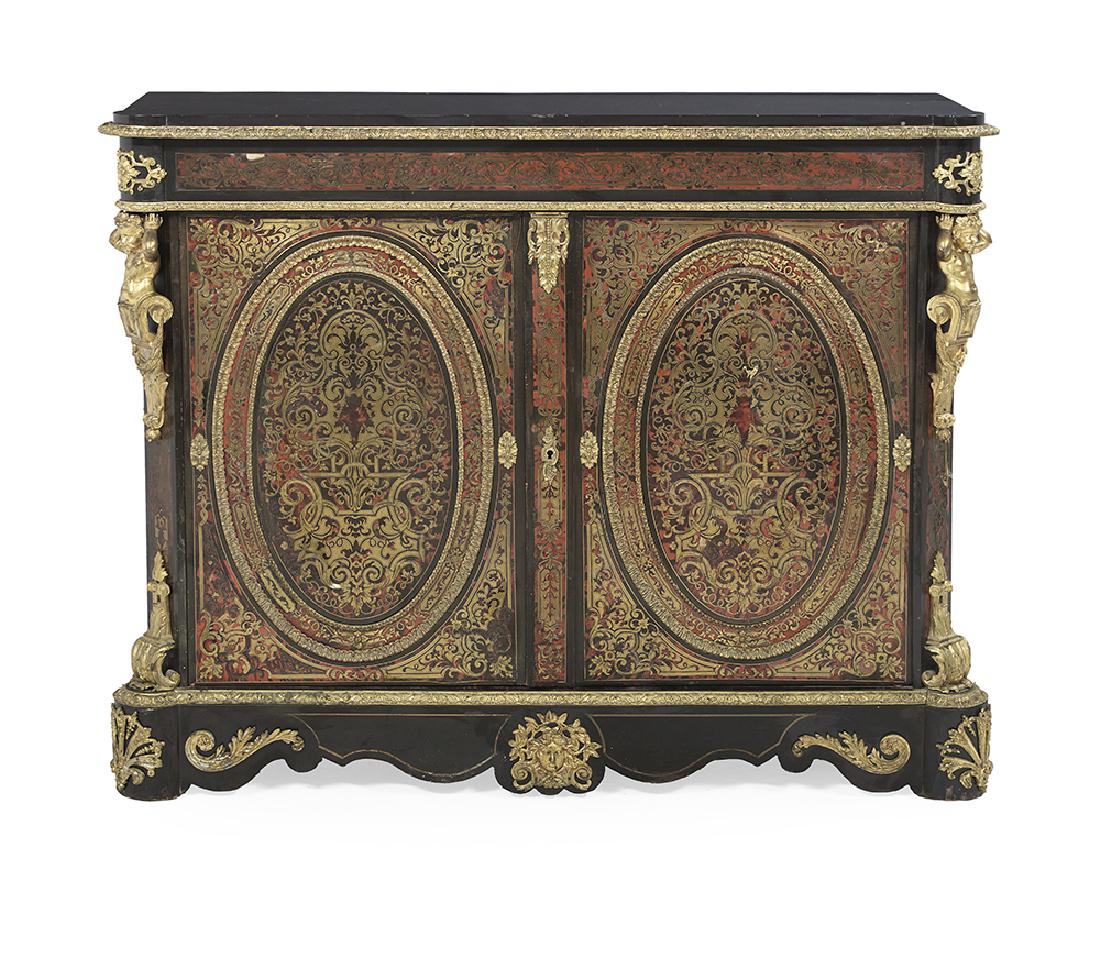 Napoleon III Boulle and Marble-Top Cabinet (1 of 3)